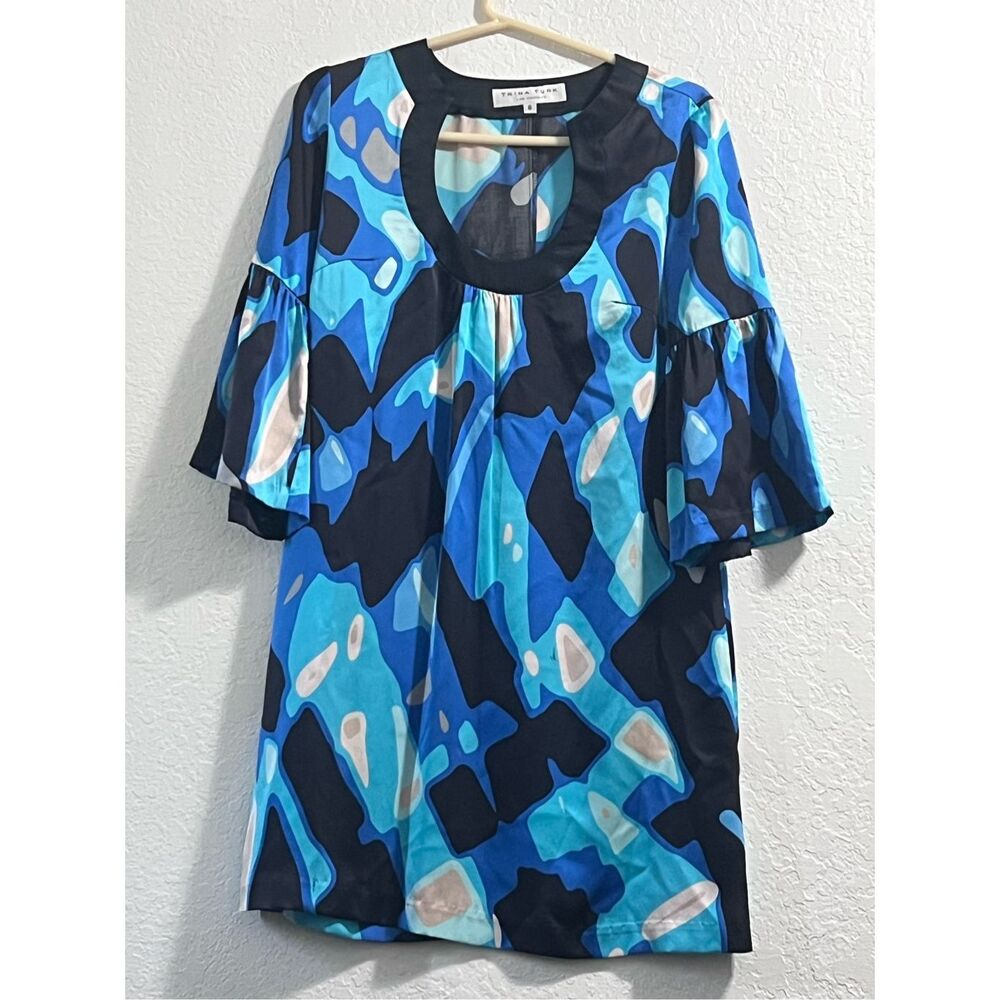 TRINA TURK Los Angeles Printed Silk Shift Dress Sz 6